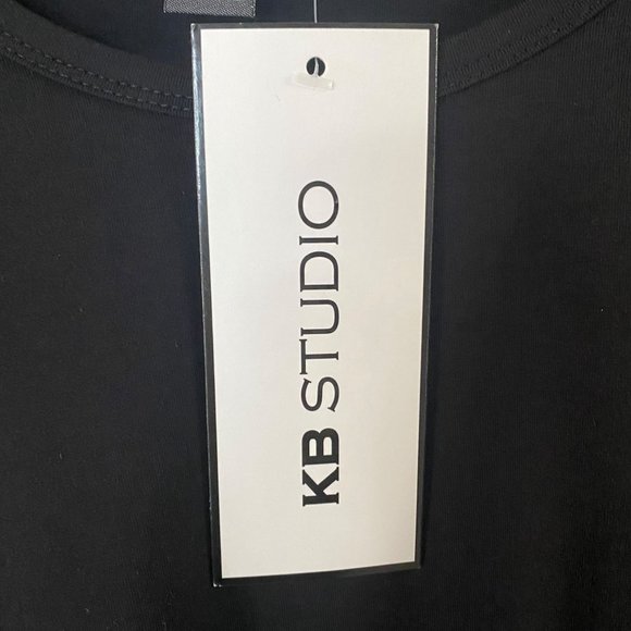 KB Studio Floral Print Blouse Womens Large Black Multicolor Drape Sleeve Top New - Picture 8 of 11